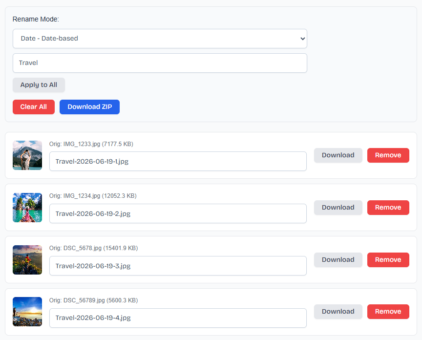 Date-based image renaming